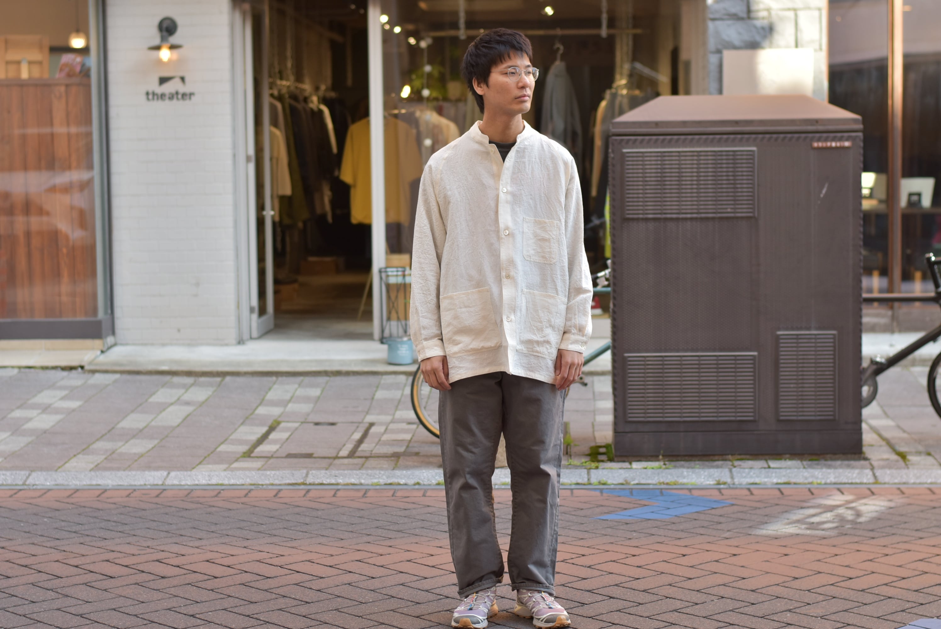 HAVERSACK】高密度リネンポプリン スタンドカラーシャツアウター