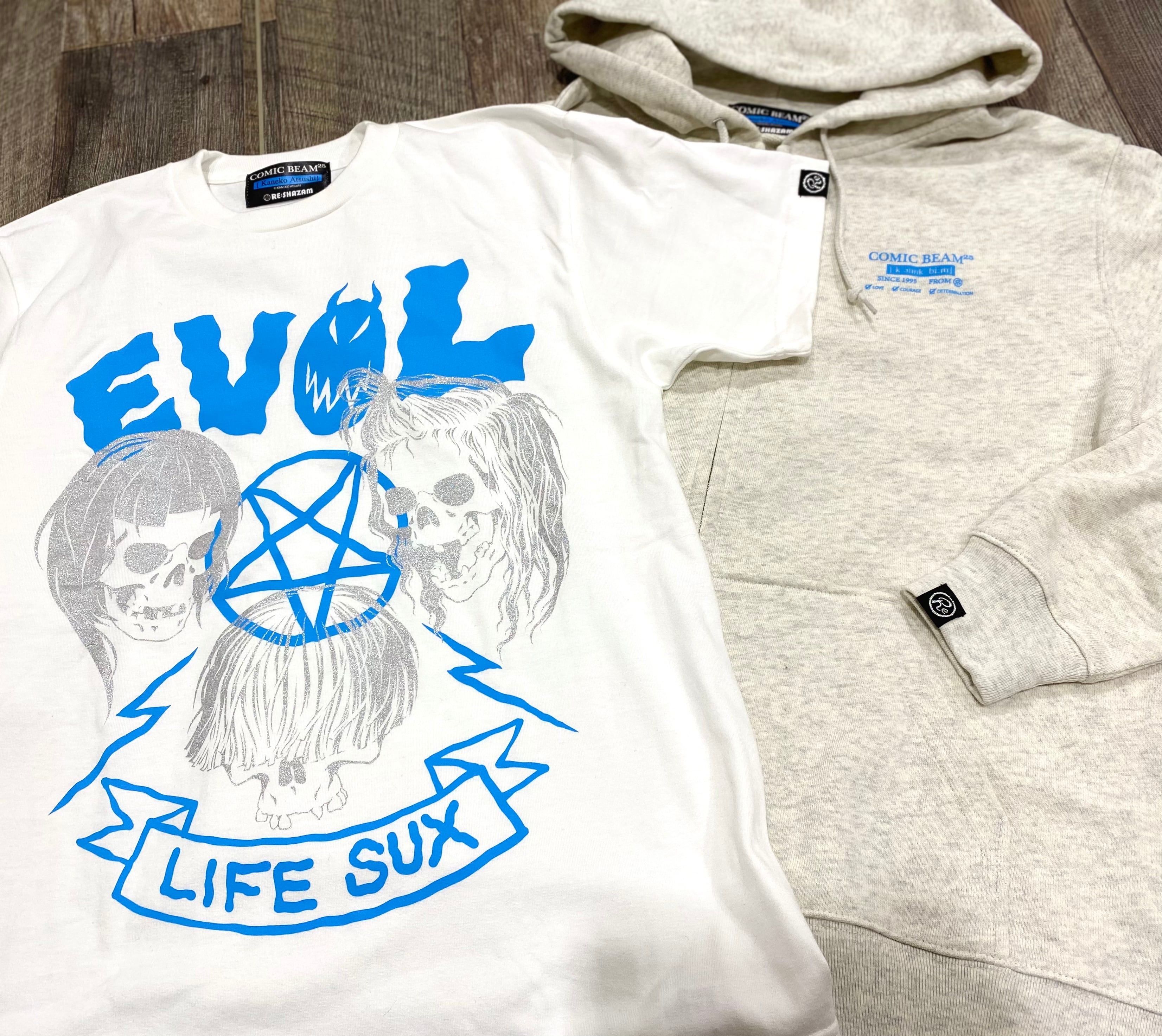 ビーム25周年描き下ろし企画】カネコアツシ「EVOL」Tシャツ | RE:SHAZAM®︎