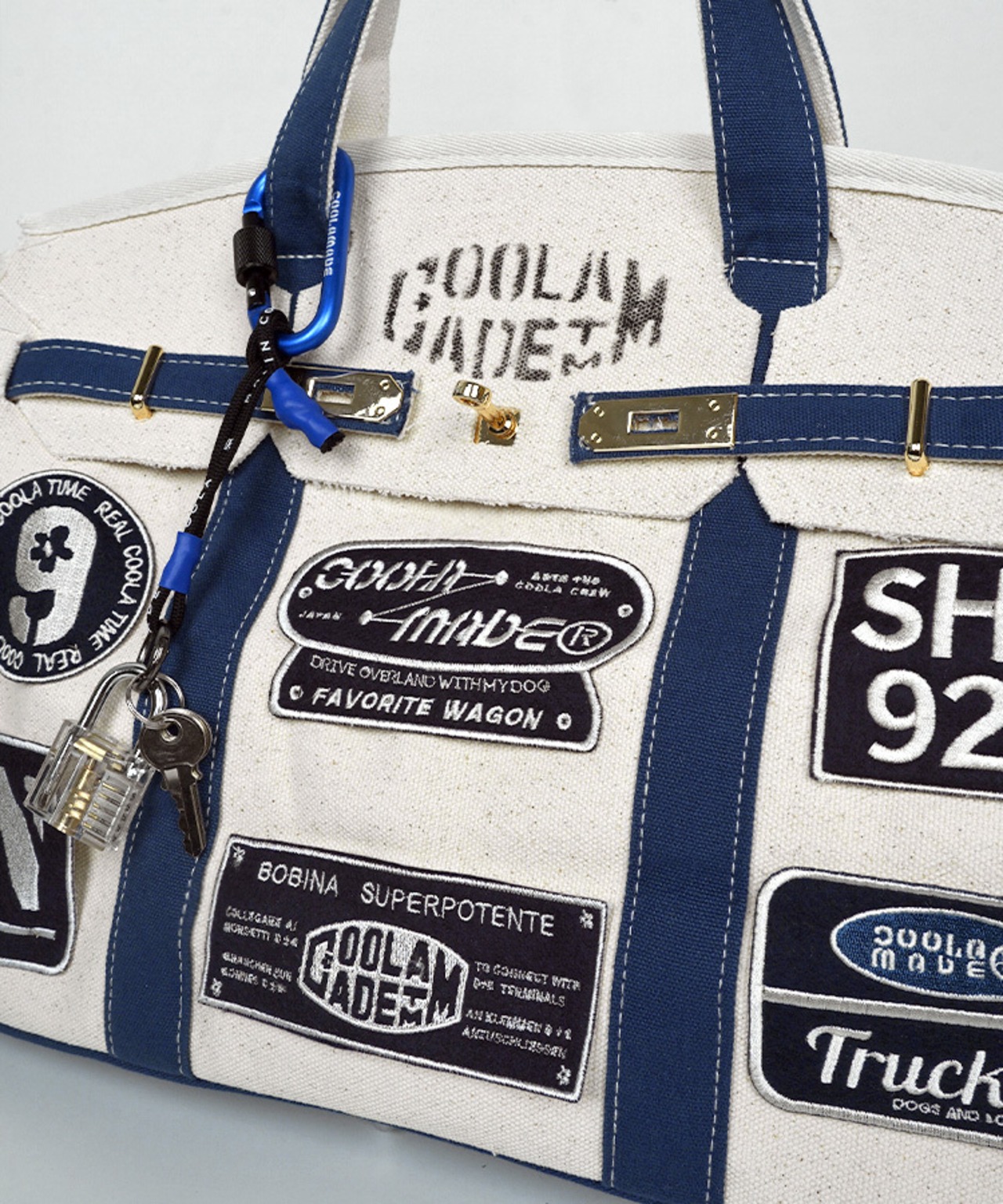 -数量限定-【直営限定ITEM】TYPE-B バイカラーワッペンターンロックハンドバッグ　CQ-49510H