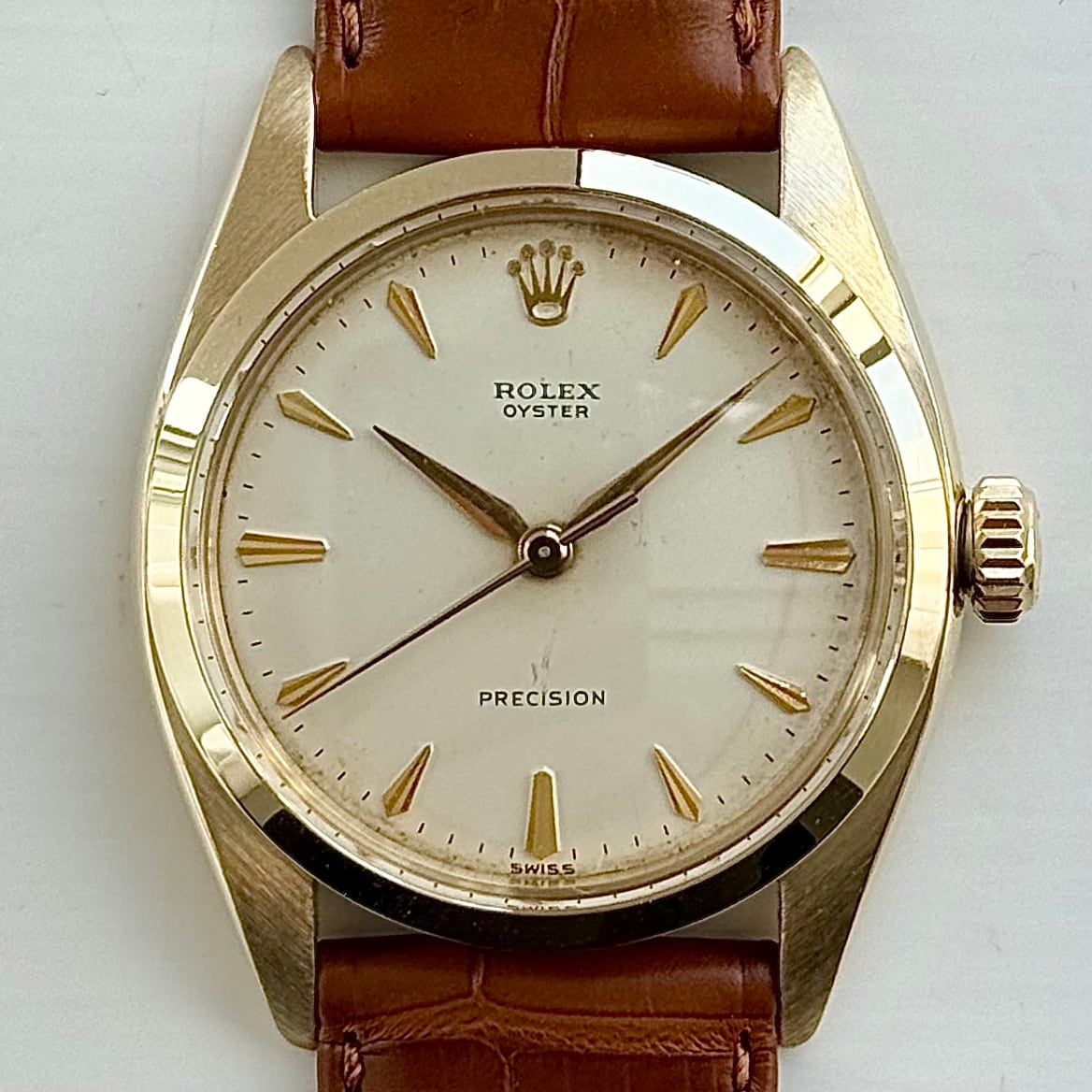 Rolex Oyster 6426 9k solid Gold (48****) Silver Dial
