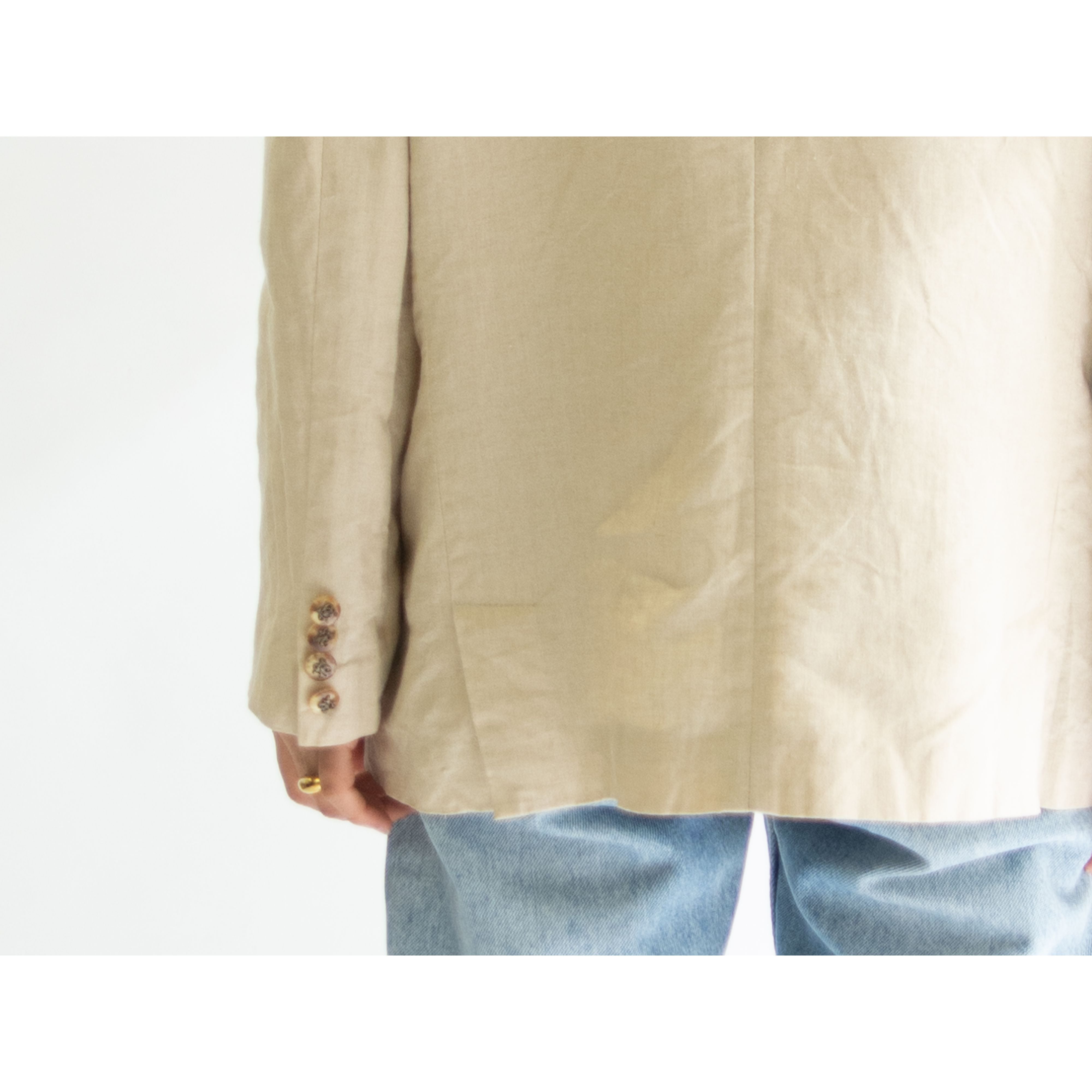 HERMES】Made in France 100% Linen Double‐Breasted ジャケット ...