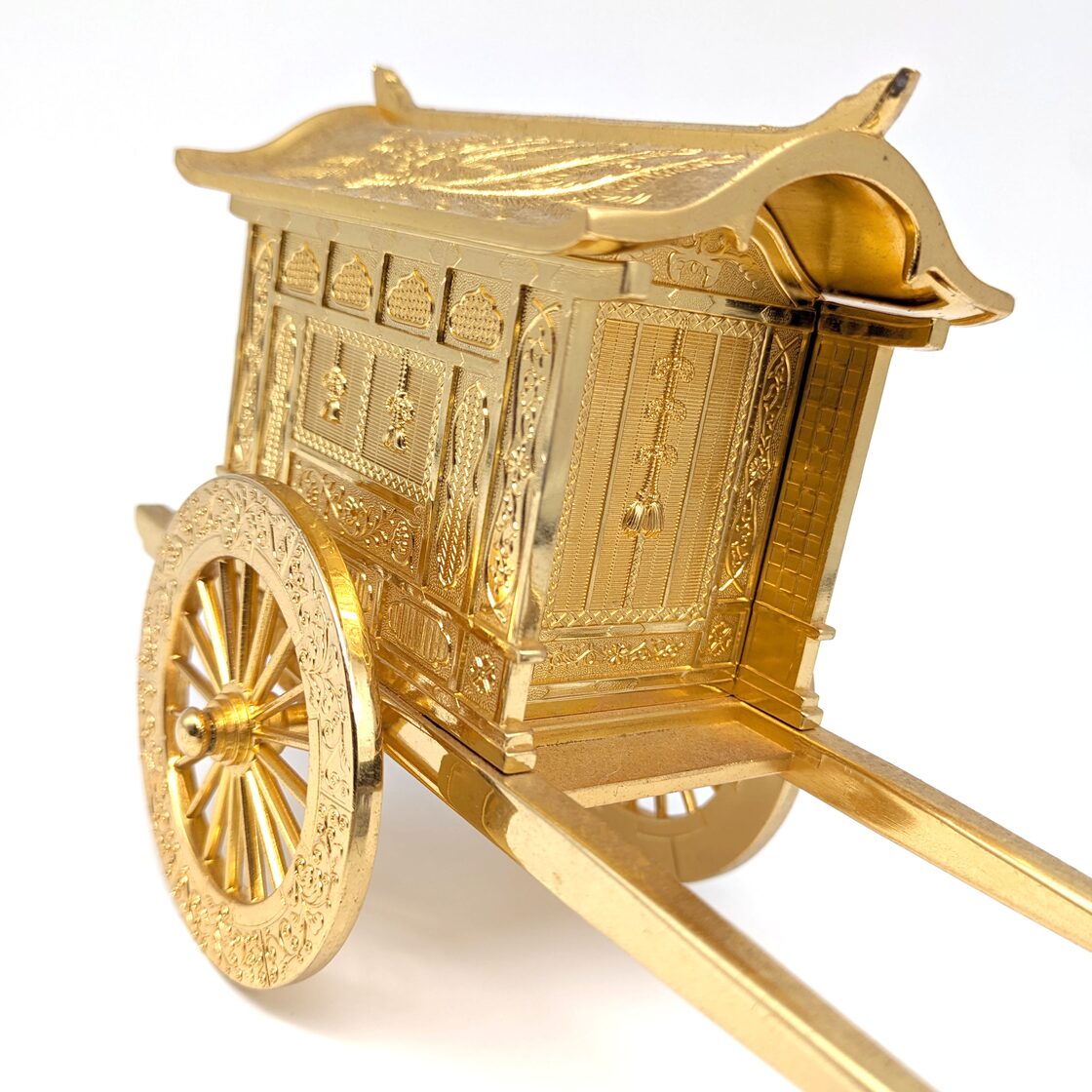 天皇皇后両陛下・金婚式記念・黄金御所車・牛車・24KGP・No.240108-19 