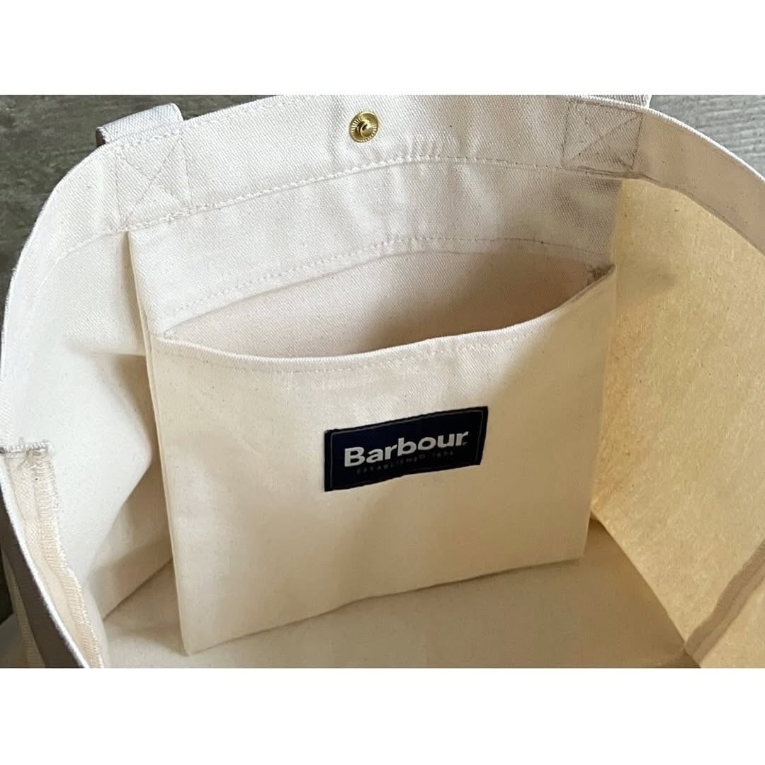 Barbour(バブアー) Cotton Canvas Logo Tote Bag | AUTHENTIC Life Store