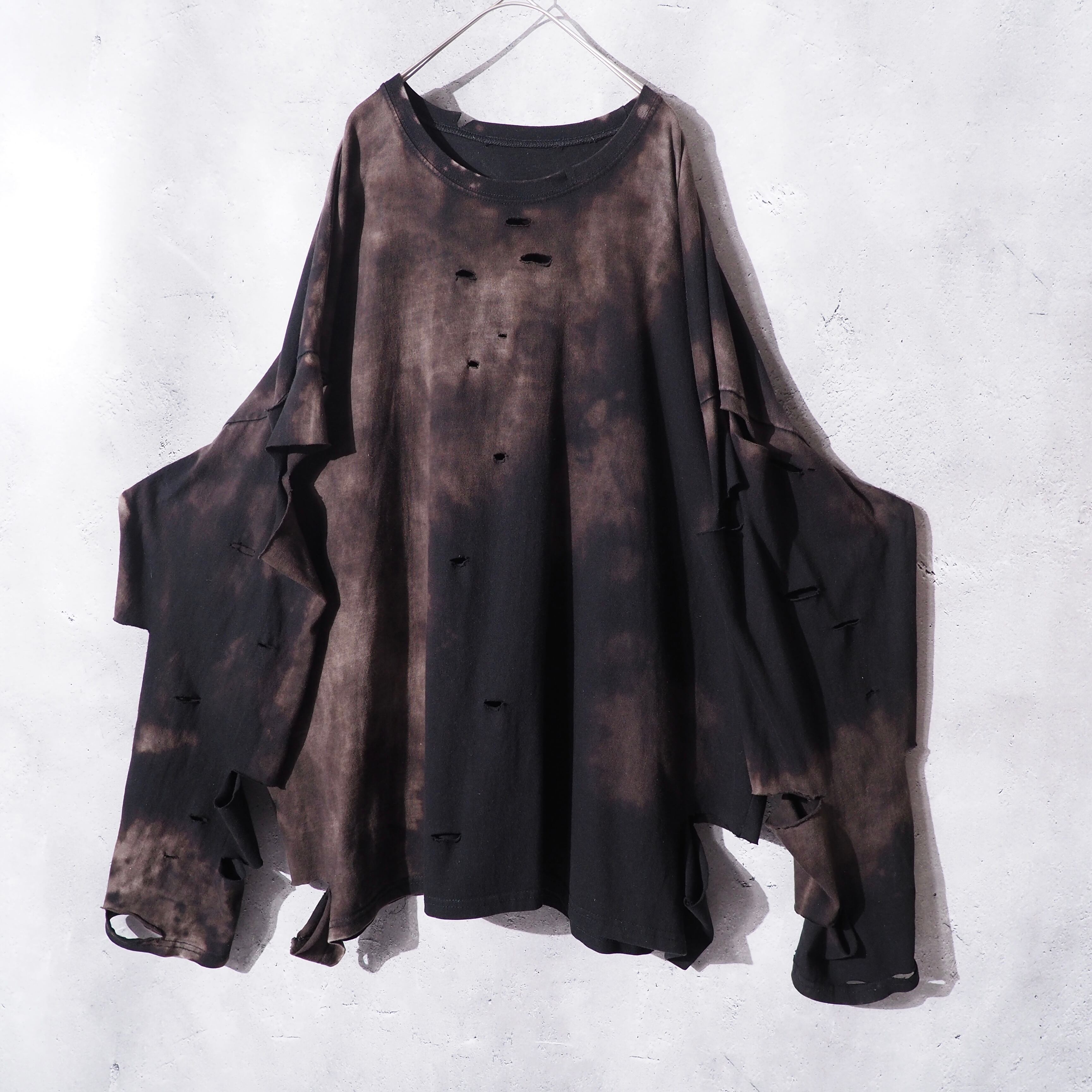 ” 循環 ” Over dyed × Damage Boro Circulation Long sleeve Re:make Tee