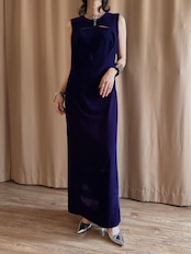 deep purple velours maxi dress-5232-10