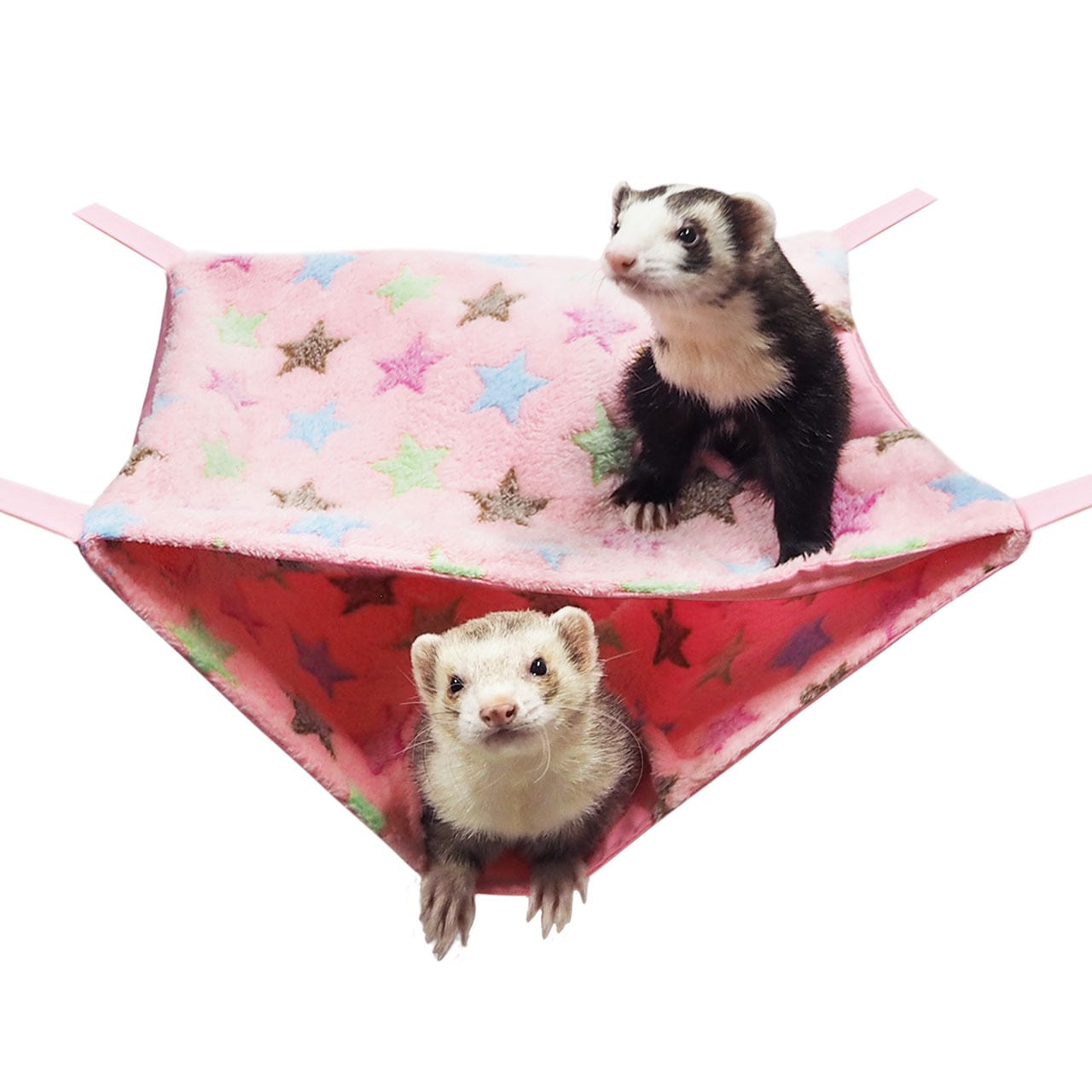 【フェレット】ダブルでおやすみハンモック スターピンク