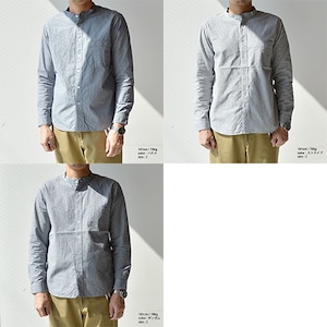 RINEN(リネン)80/2ダウンプルーフスタンドカラーシャツ(38001)全4色
