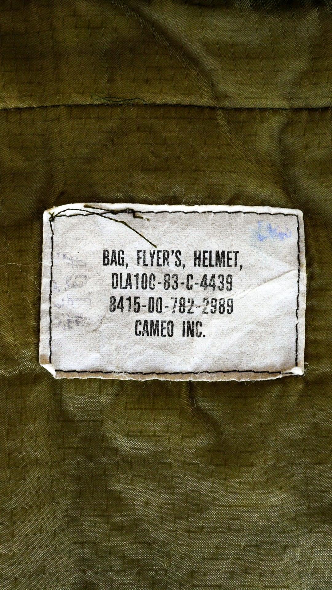 80s 1983年　米軍実物 ヘルメットバッグ ブラスジップ USAF 古着 1983】米軍(アメリカ軍) ヘルメットバッグ ブラスジッパー 《US