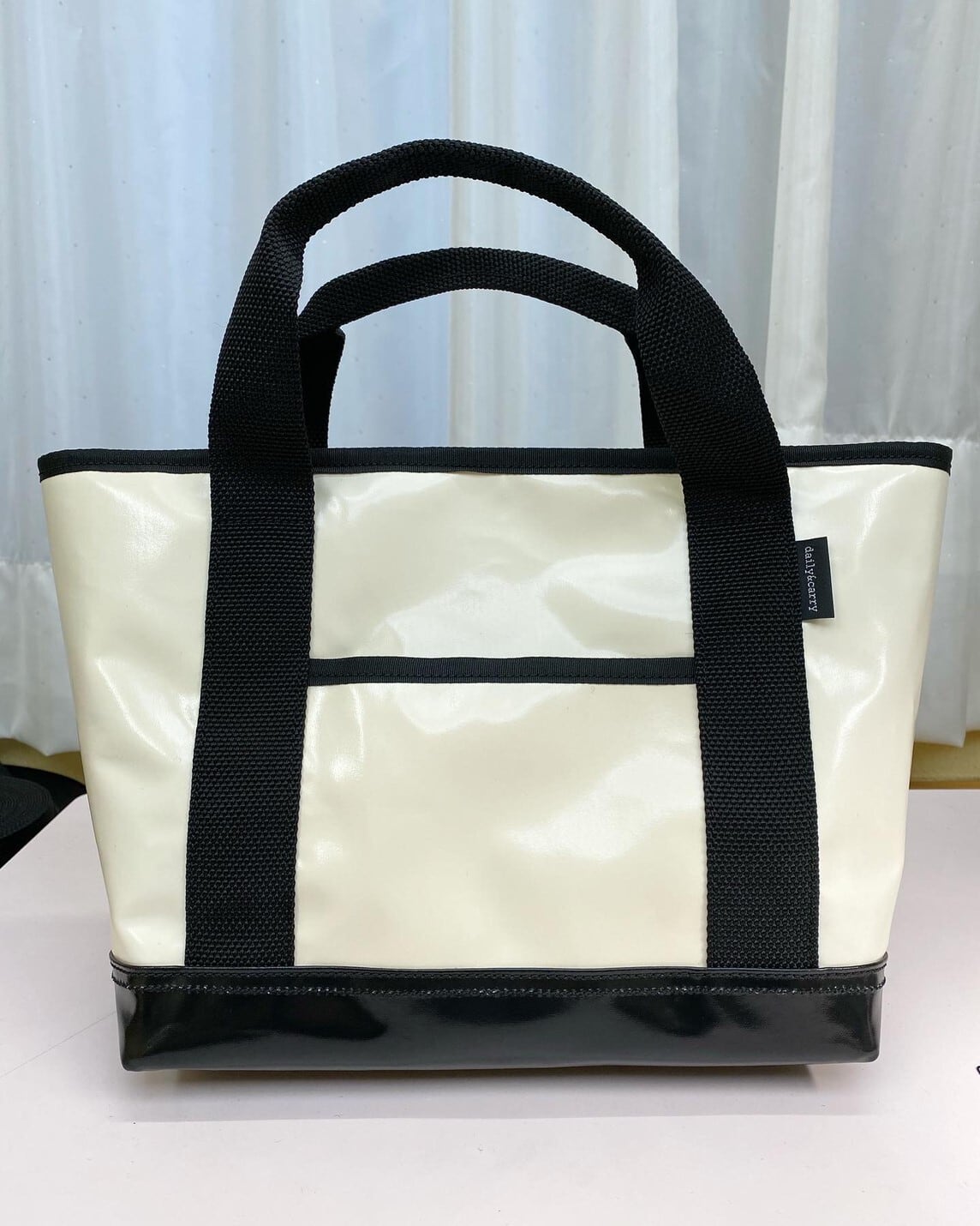 トートバック s ファスナー付き (アイボリーテント生地×テント生地