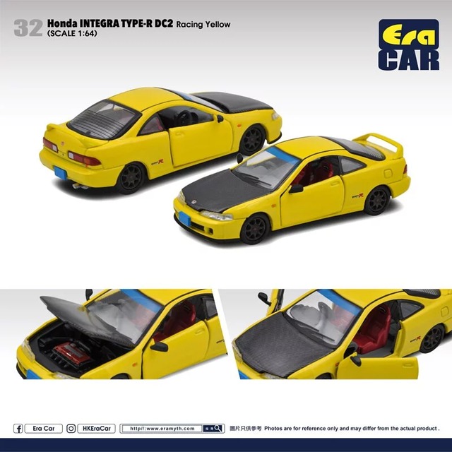 EraCar 1/64 #ERA11 ホンダインテグラDC2 HONDA INTEGRA TYPE-R DC2 ホワイト（ボンネット＆ドア開閉）