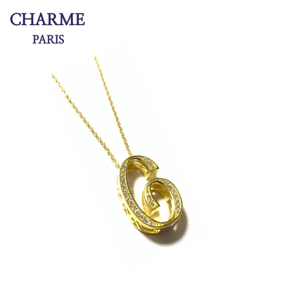 22k plating cz diamond  number necklace (6)