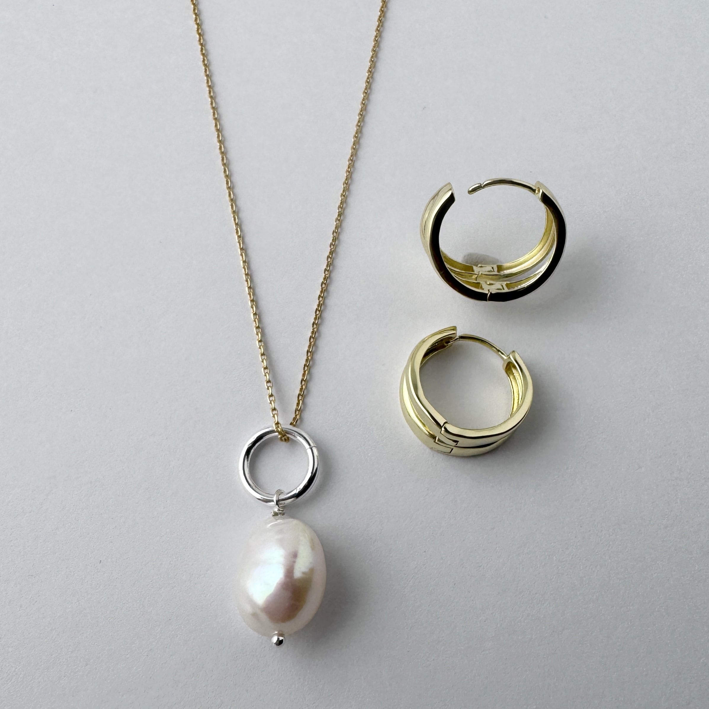 Lagoon Original バロック パール Lサイズ ペンダント TOP with Gold Coating Chain