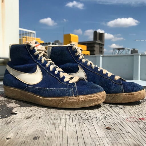 70's 80's NIKE BLAZER HI TOP ナイキ ブレザー スエード 青 ブルー オリジナル US6.5 希少 ヴィンテージ |  agito vintage powered by BASE