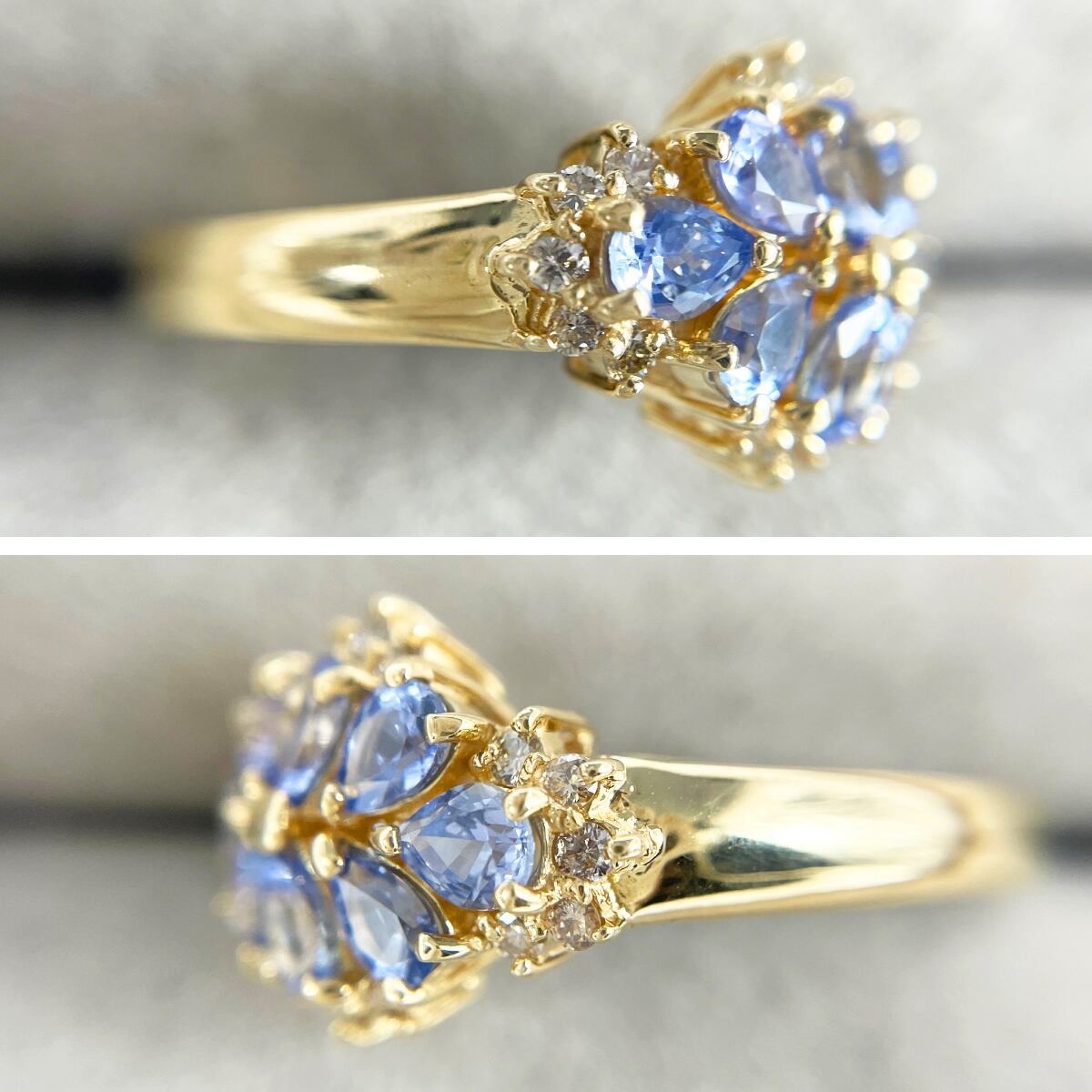 ジュエリーマキ】K18 サファイア 1.50ct ダイヤ 0.20ct リング 