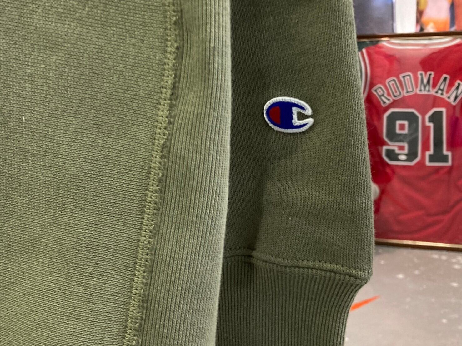 WTAPS 21SS × CHAMPION REVERSE WEAVE HOODED SWEATSHIRT OLIVE LARGE  