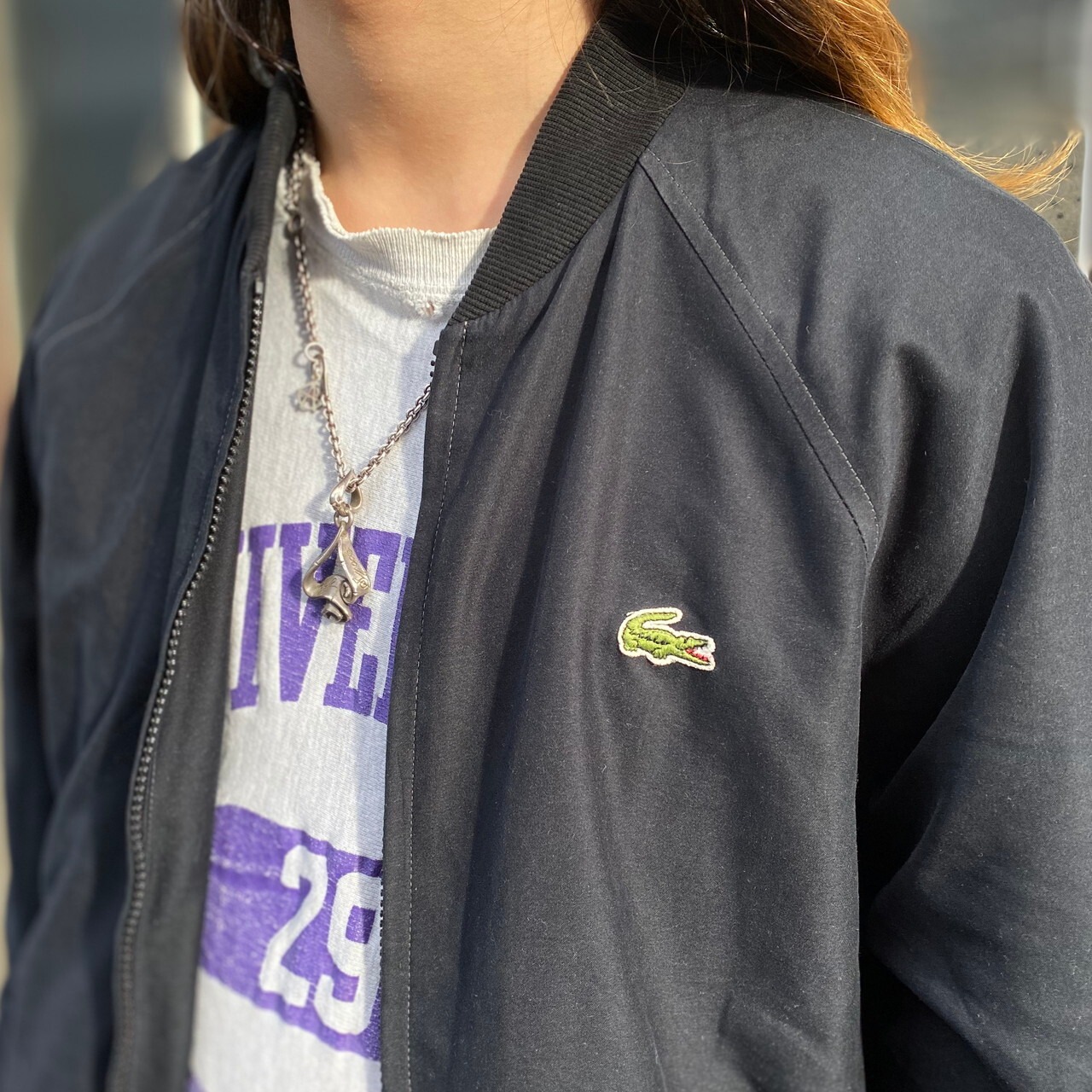 フランス製 LACOSTE フレンチラコステ ブルゾン ポリエステル 