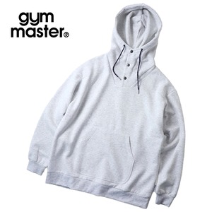 gym master ジムマスター 12oz ヘビー裏起毛 スウェット プルオーバーパーカー スナップボタン ワイドシルエット メンズ G833739 アッシュ