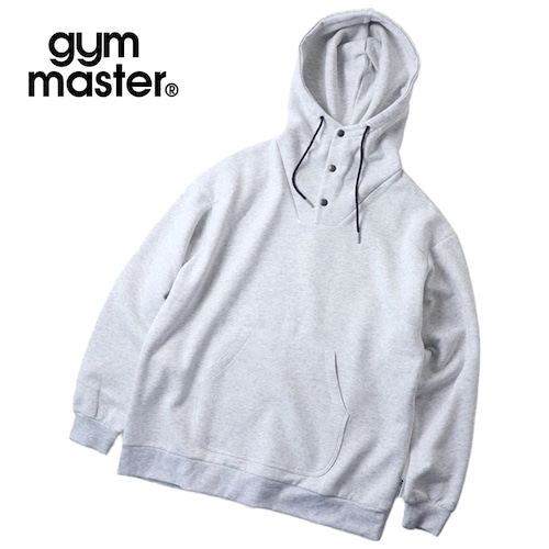 gym master ジムマスター 12oz ヘビー裏起毛 スウェット プルオーバーパーカー スナップボタン ワイドシルエット メンズ G833739 アッシュ