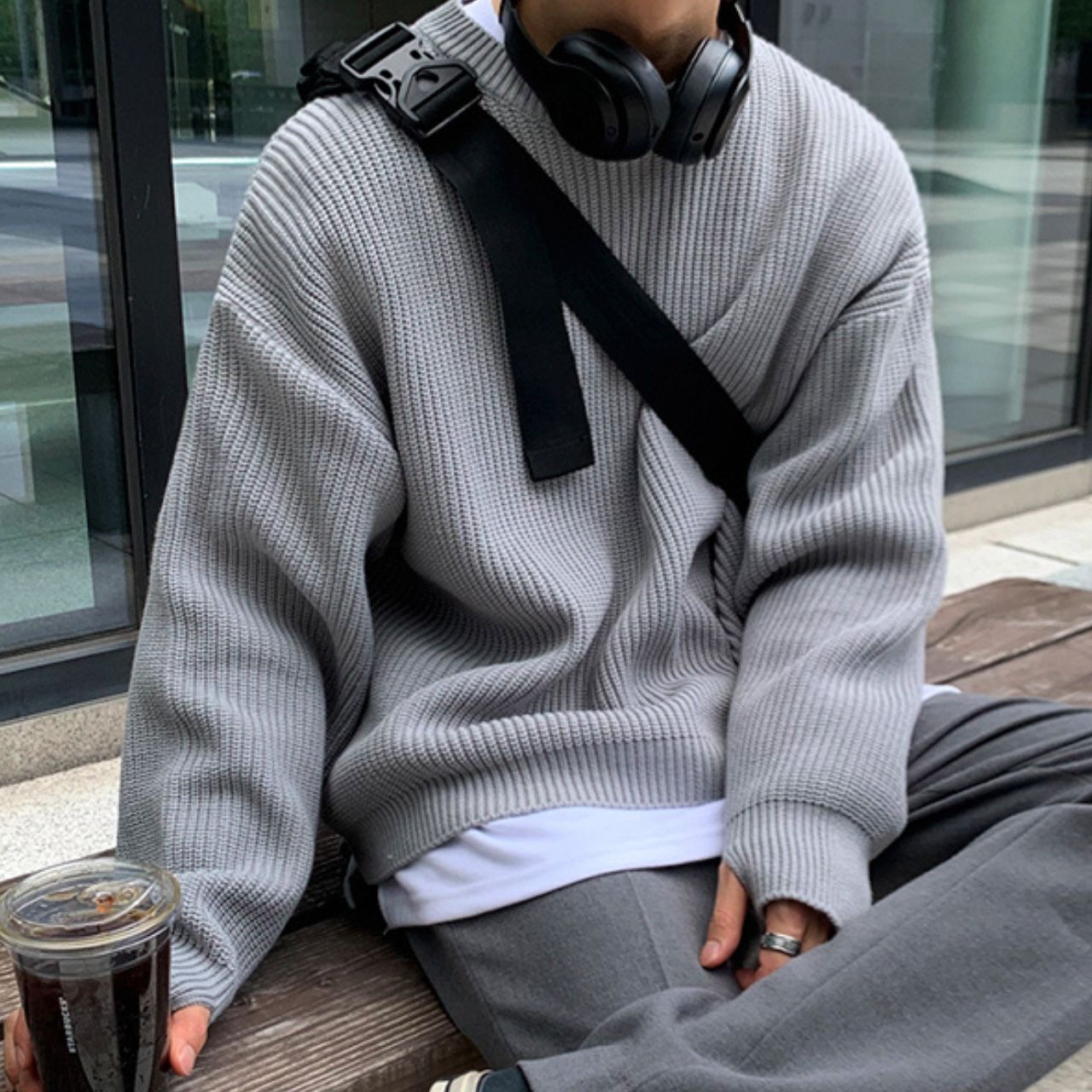 シンプルラウンドネックニット　MT0080386