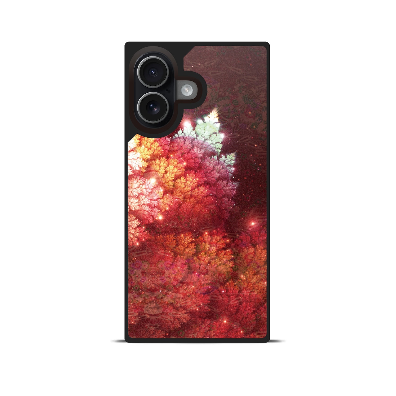 緋森 - 和風 四角型 強化ガラスiPhoneケース