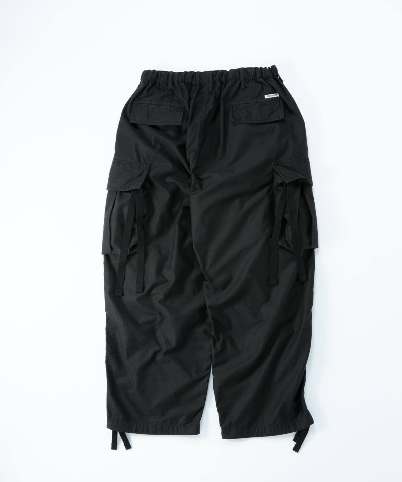 Back Satin Error Fit Cargo Easy Pants - Black -