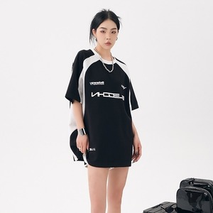 セットアップ ハーフパンツ Tシャツ カットソー レディース 2点セット 上下セット ツーピース サイドライン サッカーシャツ 半袖 スポーティー ロゴ ワンポイント メンズライク ビッグシルエット  ショートパンツ オシャレ シンプル きちんと感 可愛い キレイめ 上品 モード ハンサム マニッシュ カジュアル 春 夏 秋 冬 デイリー おでかけ 仕事 オンオフ兼用 公園コーデ アウトドア 普段着 スマート 細見え 動きやすい ゆったり 体型カバー ブラック
