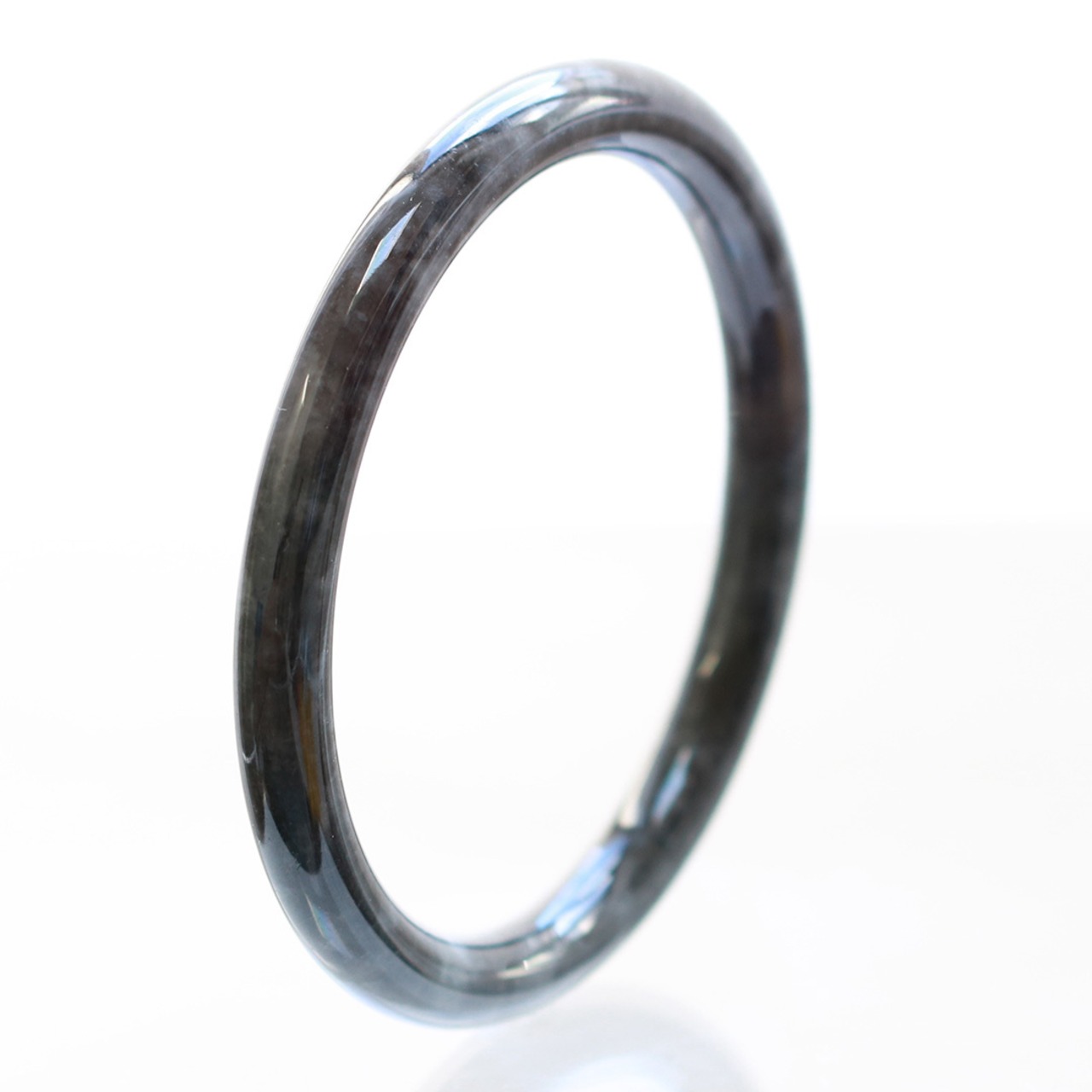 【内径57.6mm】princess/black 翡翠バングル A貨翡翠 jd_bg1201