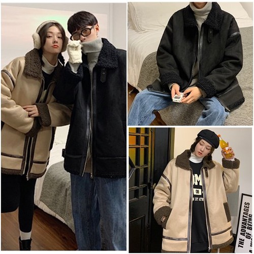 カジュアルジャケット コート 体型カバー ゆったり 大きいサイズ ボア アウター 厚手 無地 カジュアル オーバーサイズ ストリート スタジャン レディースコート レディースアウター 可愛い シンプル