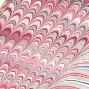 ❤︎suminagashiリバーシブル半巾帯  ハート墨流し［B 露草色×ラズベリーレッド×グレージュ　ゆらぎ×ピーコック］ポイント隠れハート