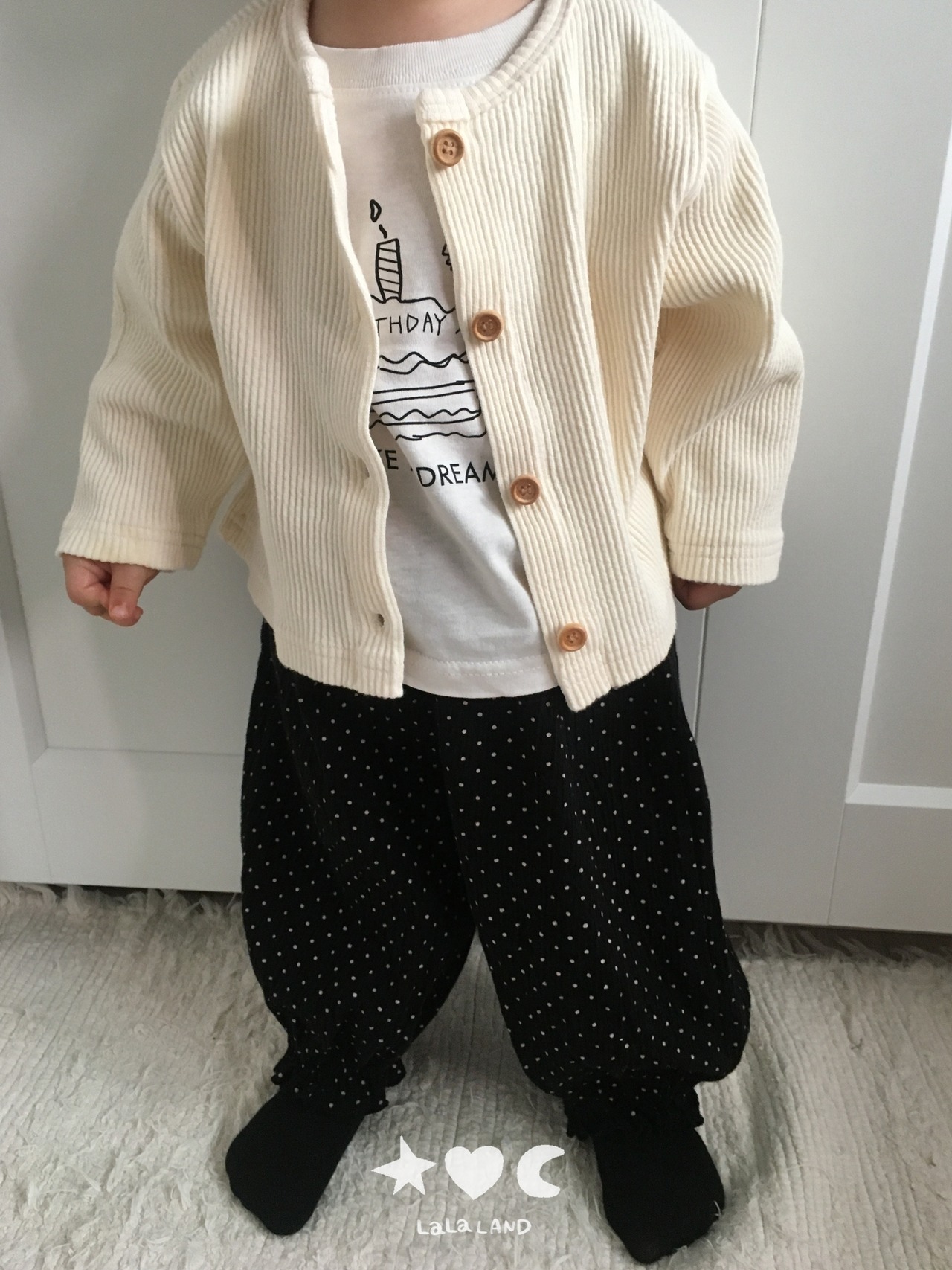 韓国子供服 / LALALAND / 26Autumn / ベベ ハッピー ラグランTシャツ / 秋服 / ベビー *6M~18M*