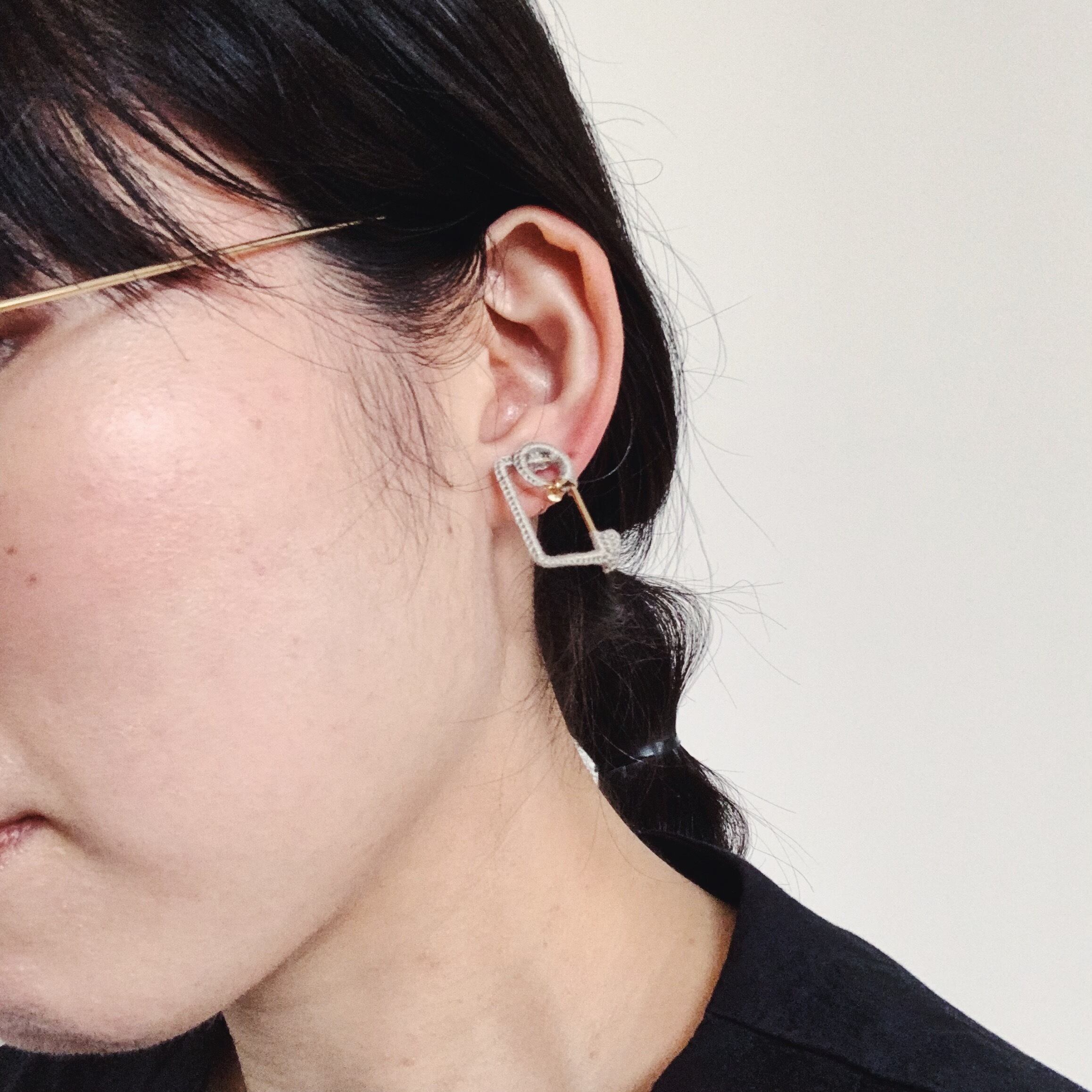 mobile耳飾り　シカクサンド（ノンホールタイプ）