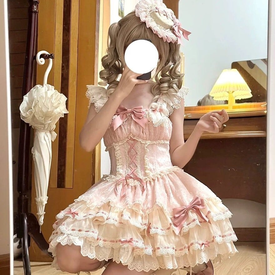 ロリータファッション 甘ロリピンクフリルワンピース | ロリィタ