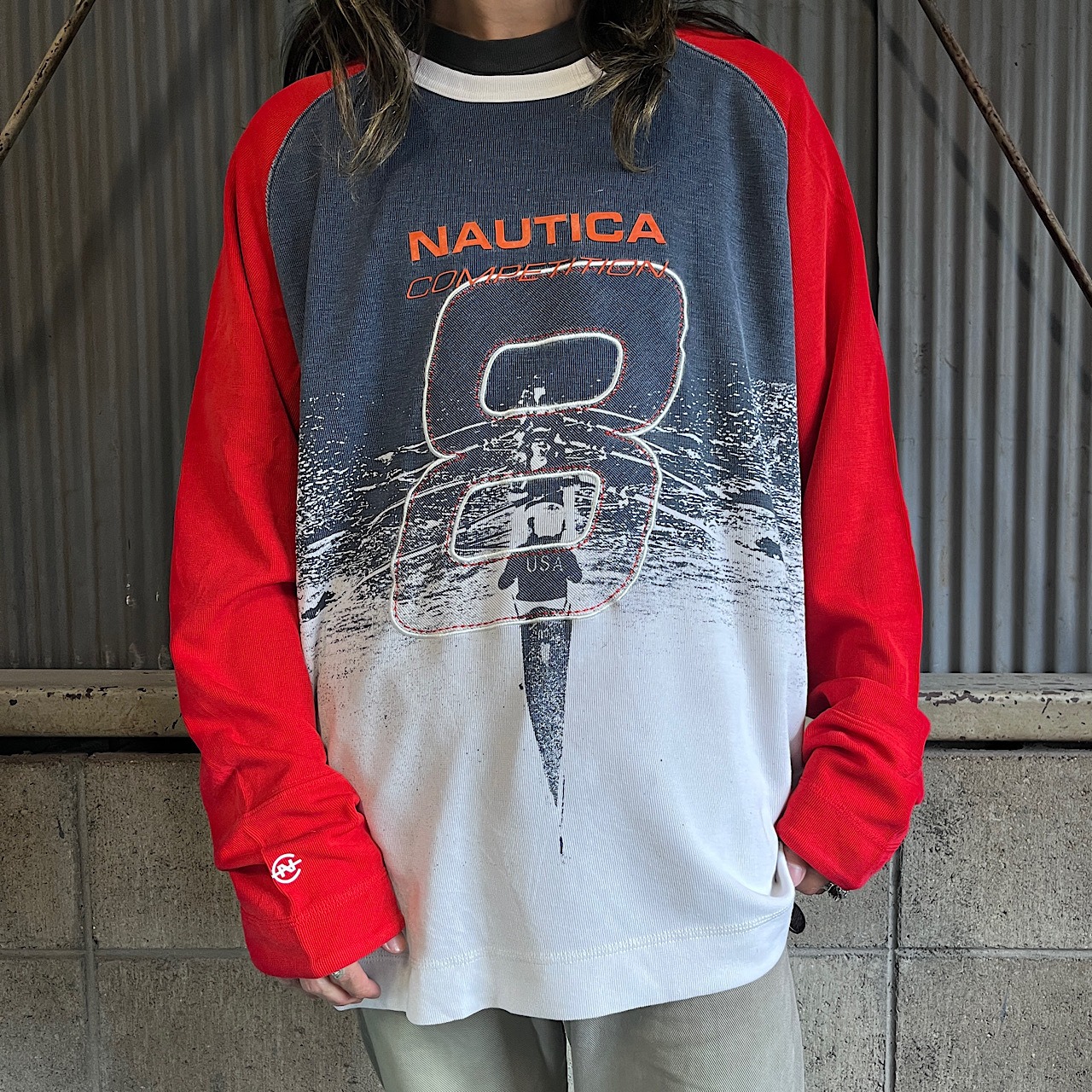 90〜00年代 USA製 NAUTICA COMPETIRION USA レガッタ グラフィック 