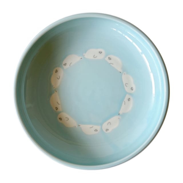 マザーグース あざらし UN型60皿 ラウンド みずいろ | FUTADA