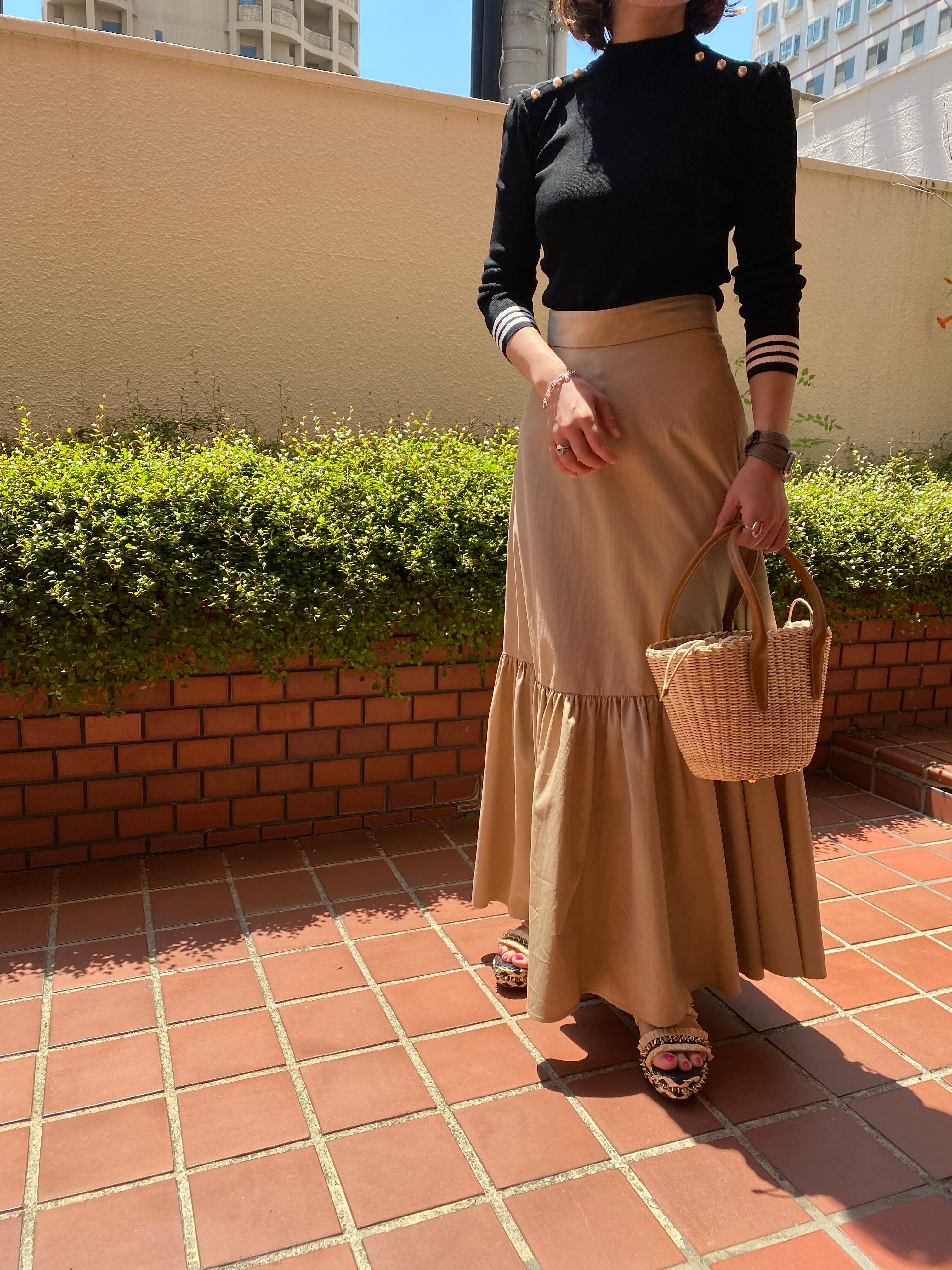 ボーダーズアットバルコニーJACQUARD SHIRRING SKIRT 38-