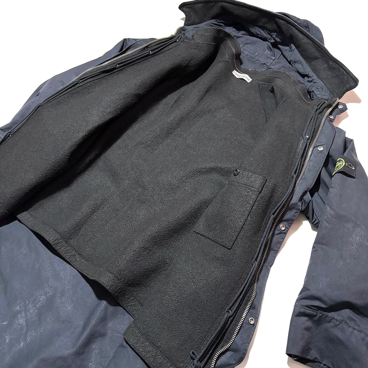 STONE ISLAND 2006AW Vintage Navy Long Coat XL Dutch Rope Liner