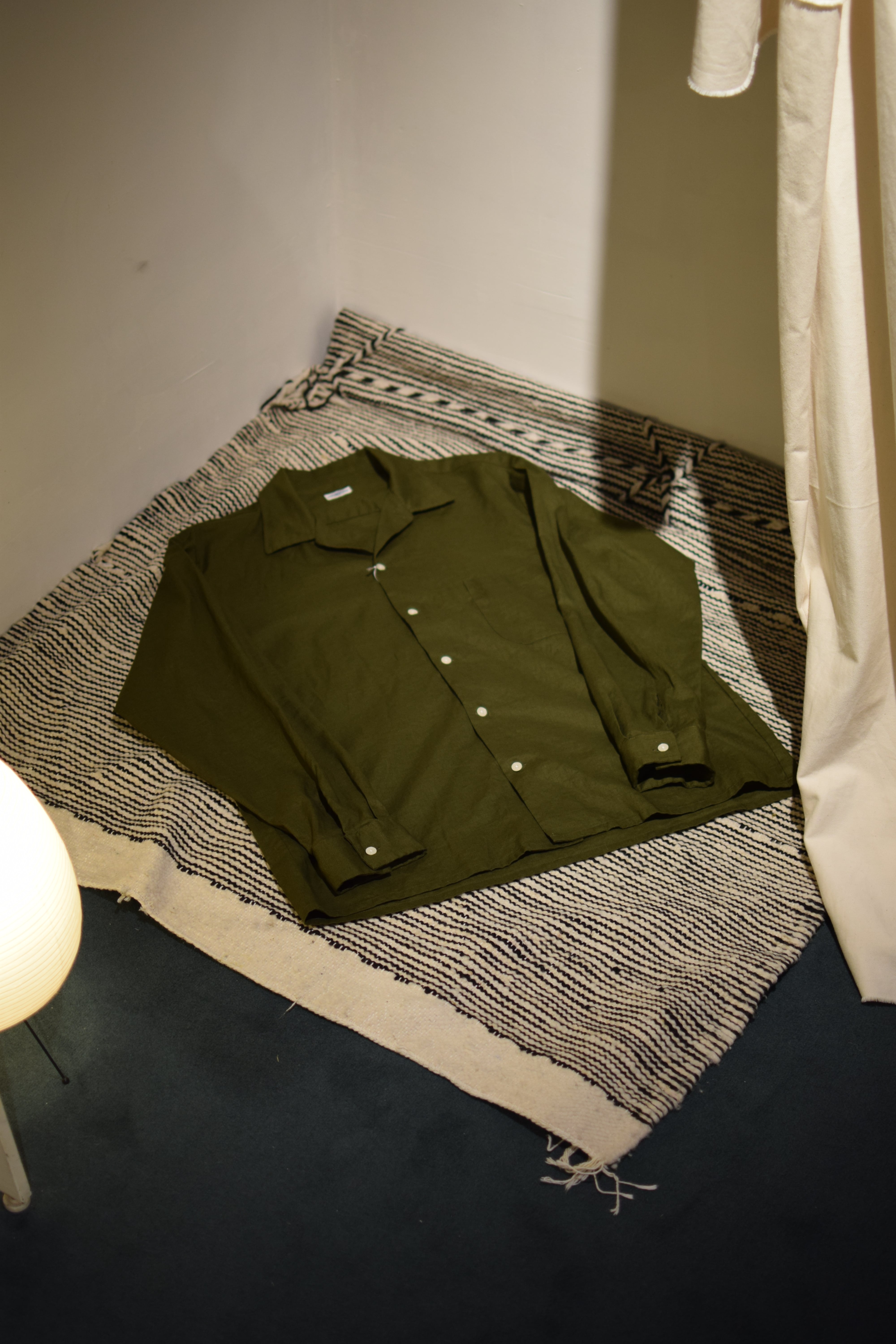 FOUNDOUR / COTTON LINEN OPEN COLLAR SHIRT