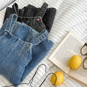 秋バックリボンデニムサロペット