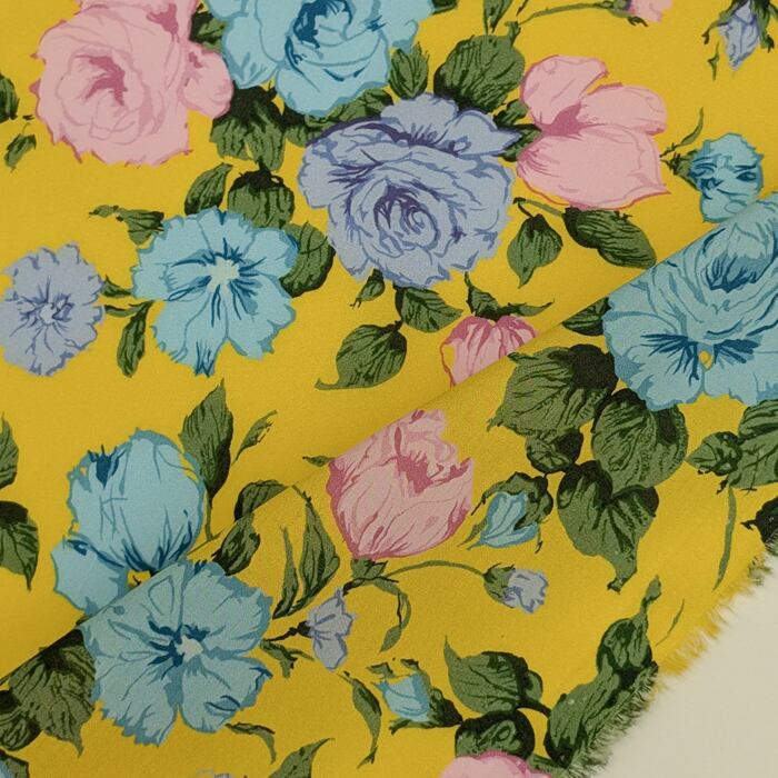 輸入 リバティ・ファブリックス イタリア製 タナローン Carline カーライン イエロー地 約130×50cm