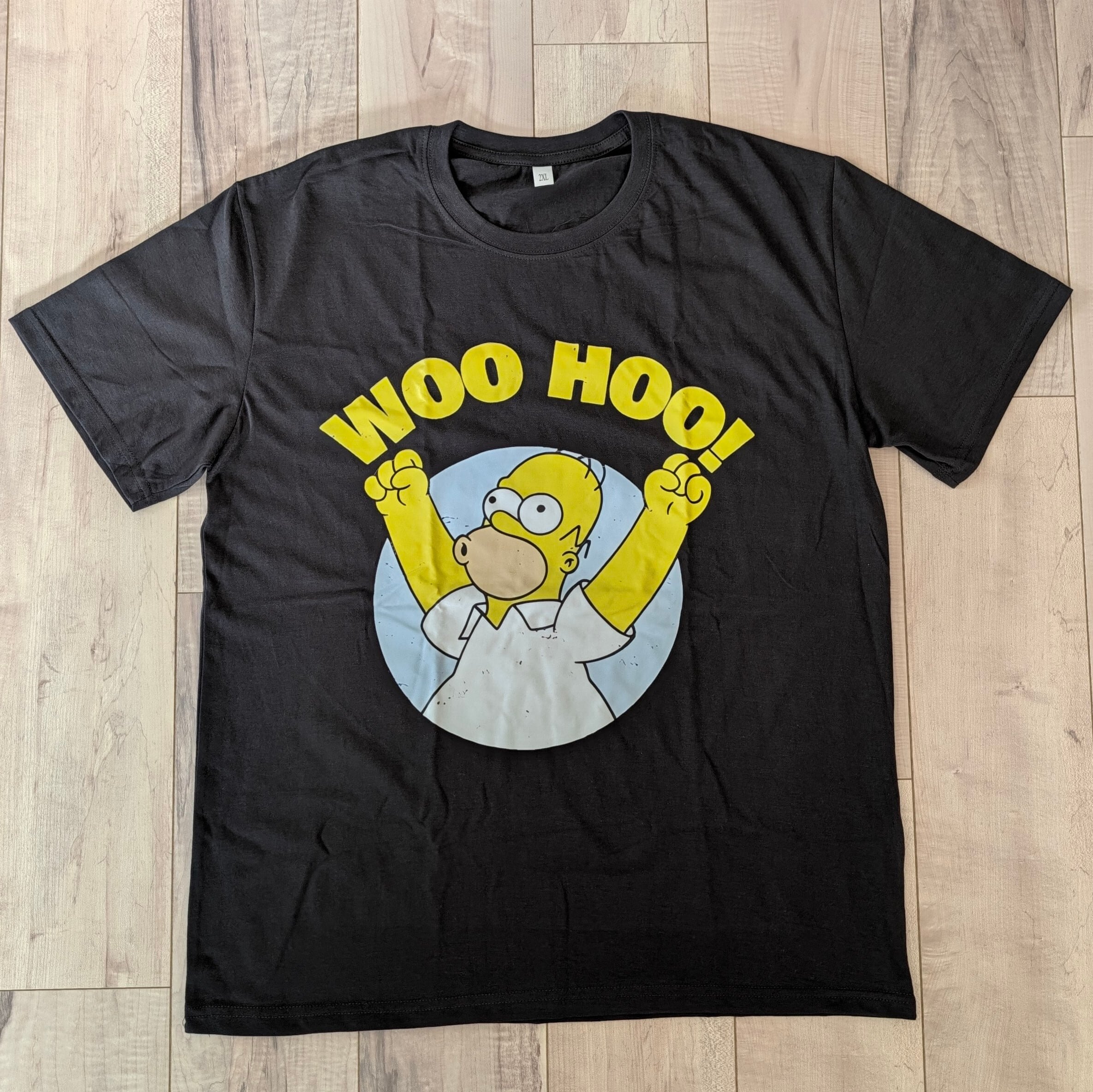【 The Simpsons（ ザ・シンプソンズ ) 】『 WOO HOO! 』ホーマー呑気なテン上げTシャツ(笑)〚アメリカン雑貨 アメトイ〛