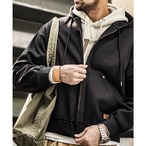 Canvas Fabric Full Zip Up Parka ◇2color H0217