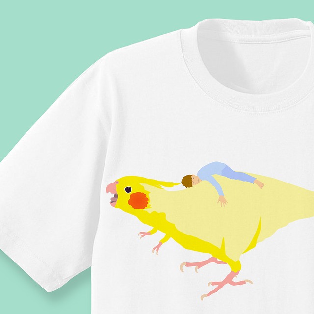 小鳥は恐竜だよ！Tシャツ （オカメインコ）