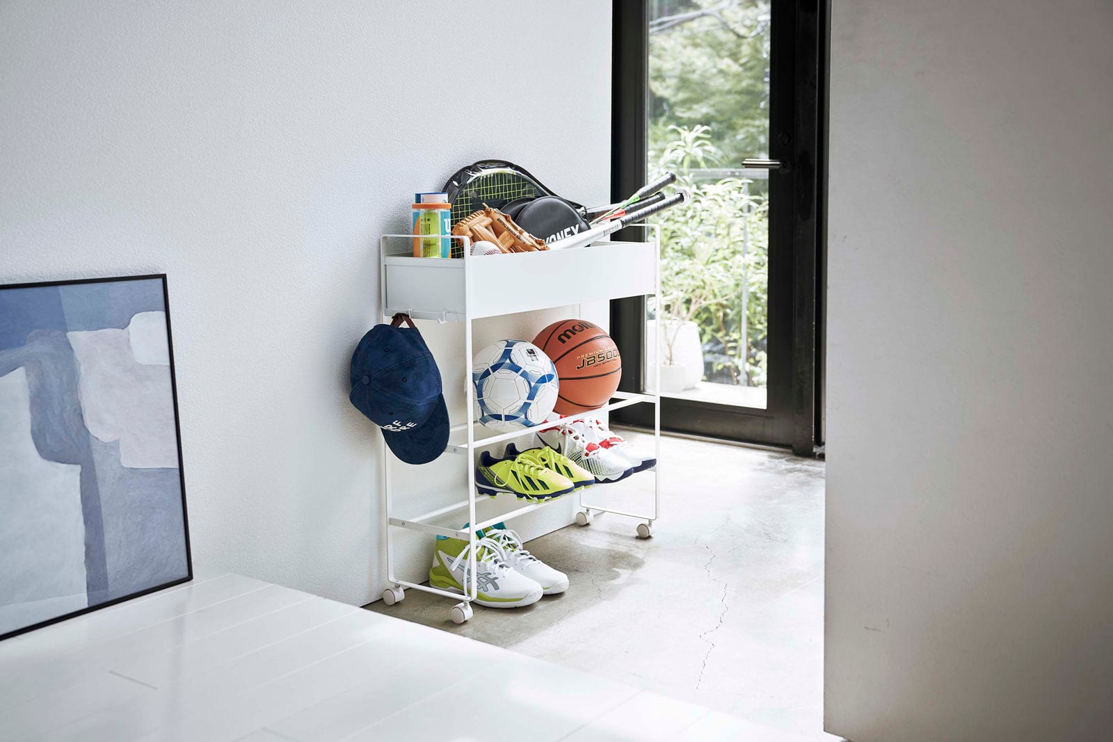 玄関収納棚 山崎実業 tower タワー キャスター付き玄関収納ラック