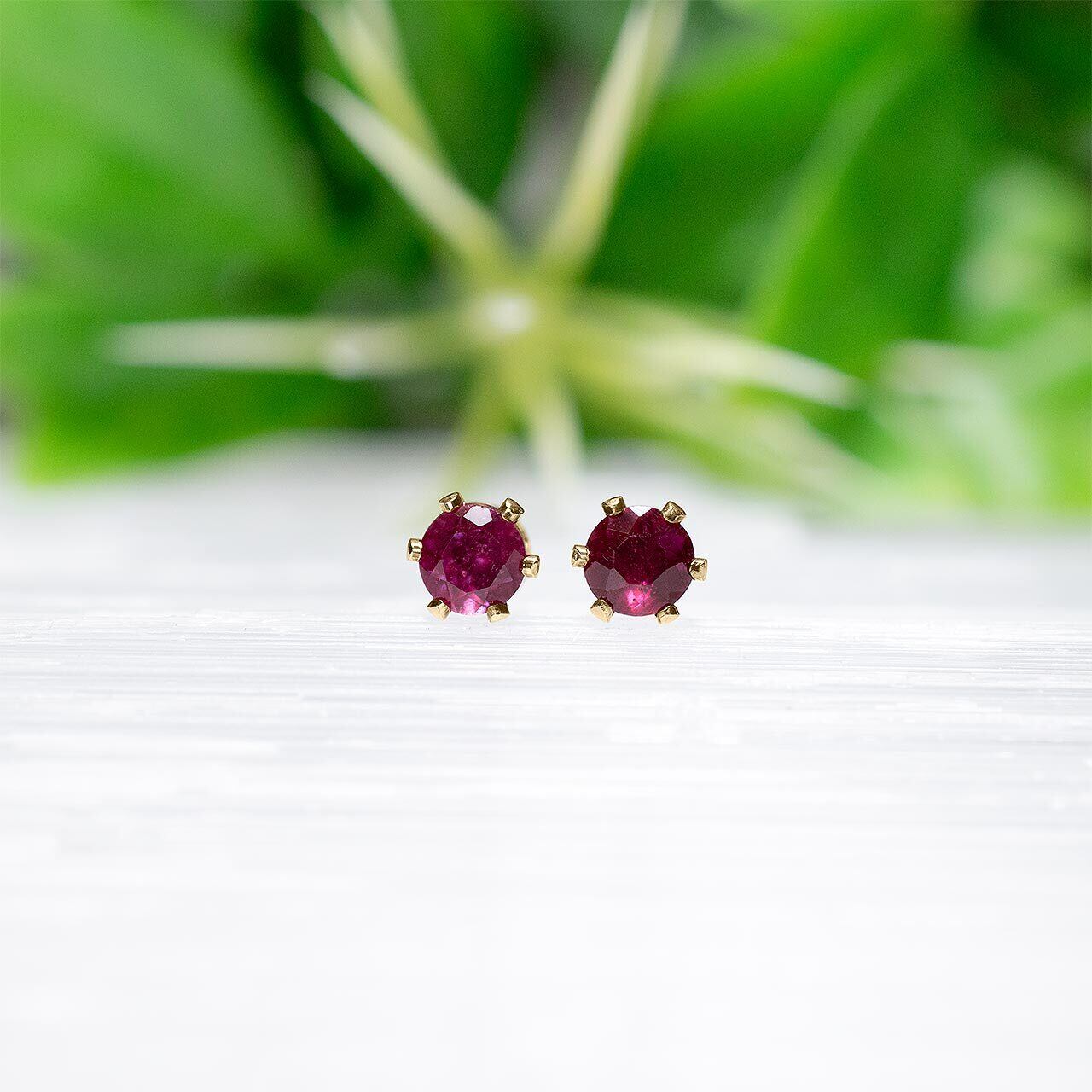 14kgf☆天然ルビー・ピアス 3mm（1ペア） | Crystal Life