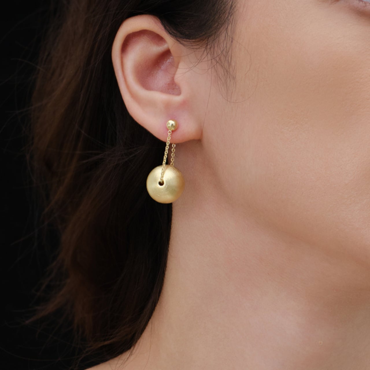 Drop chain ball earrings in 2 colors S1022