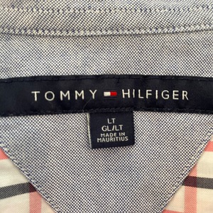 【Tommy Hilfiger】チェック柄 長袖シャツ ボタンダウン 刺繍ロゴ LT ビッグサイズ オーバーサイズ トミーヒルフィガー US古着