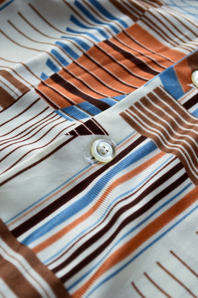 CHALLENGER 1970's From USA Acetate Old Shirt Retro Geometry Design チャレンジャー 70s アセテート オールドシャツ