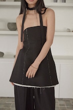 DU250503 linen like layered bare tunic【残り3点】