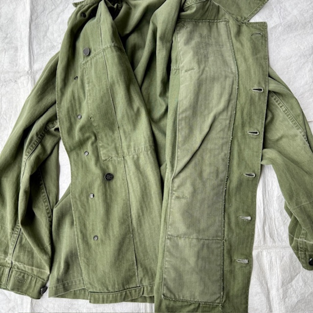 US Army M-43 HBT Jacket 34R 40s 袖ダメージあり 画像11