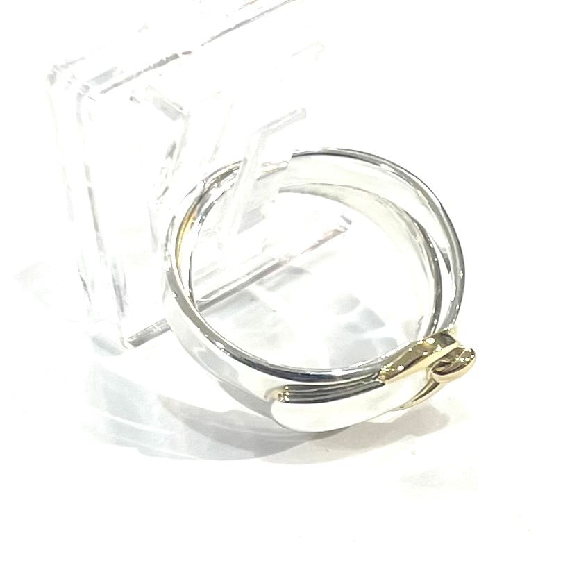 HERMÈS】【50/10号】2730 HERMES ダブルループ リング 指輪 Ag925